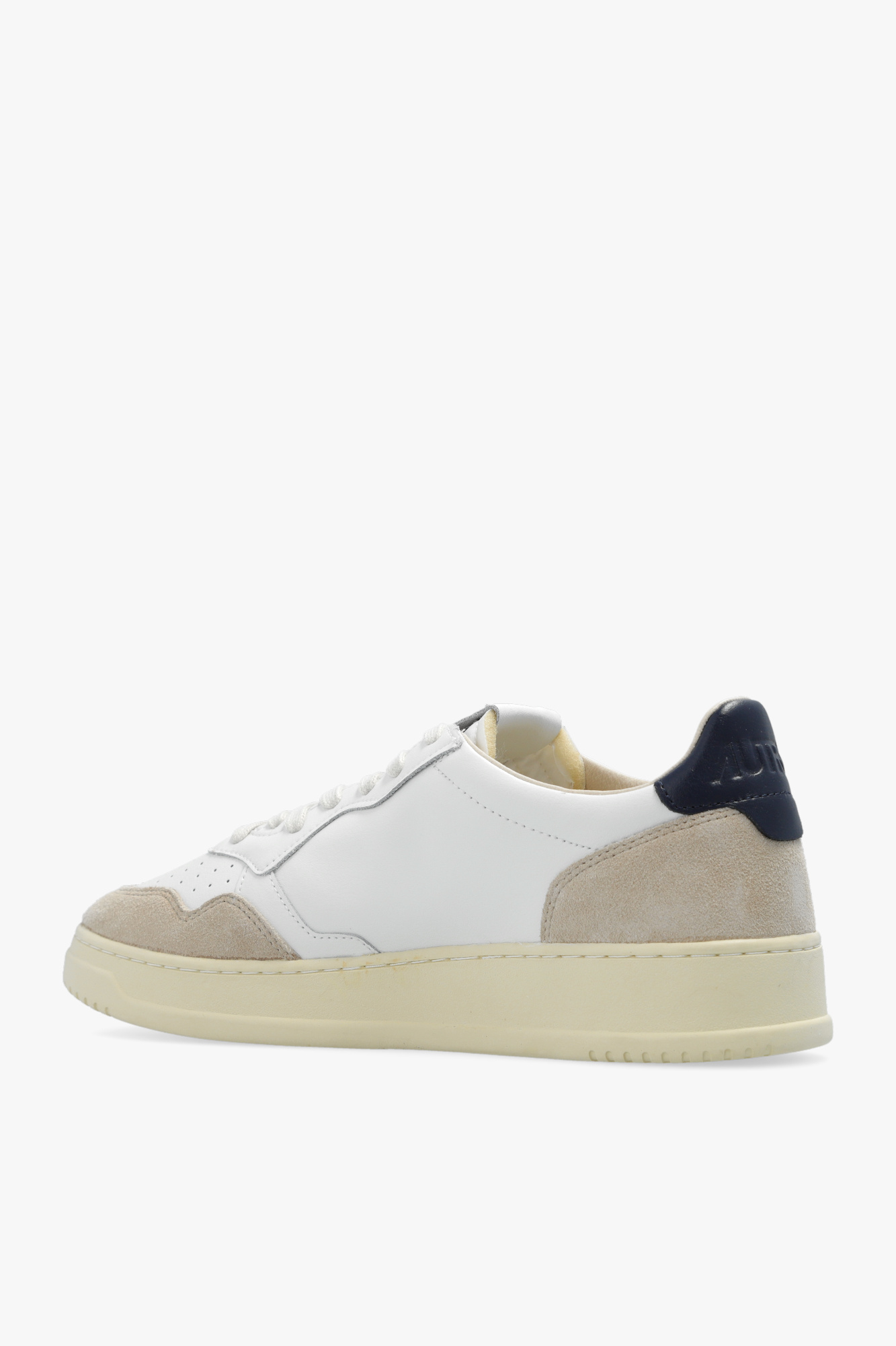 AUTRY｜SNEAKERS (AULM LS28) Autry Medalist Low Sneakers In White And Blue Leather And